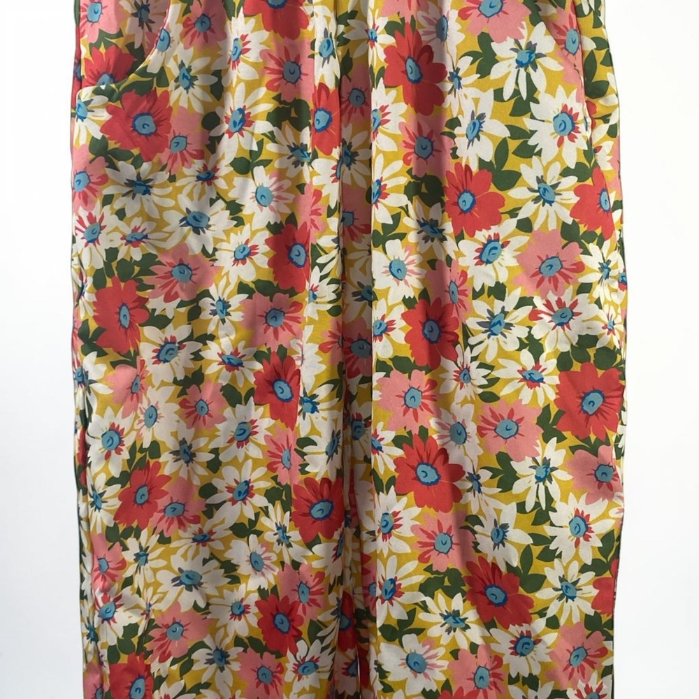 SHEIN Girls Floral Print Joggers Elastic Waist Ruffle Cuff Pants Size 120